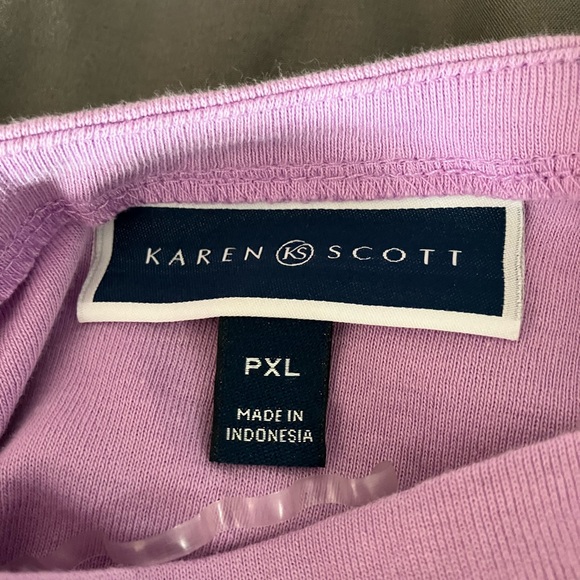 Karen Scott Cotton Boatneck Top - Picture 2 of 3